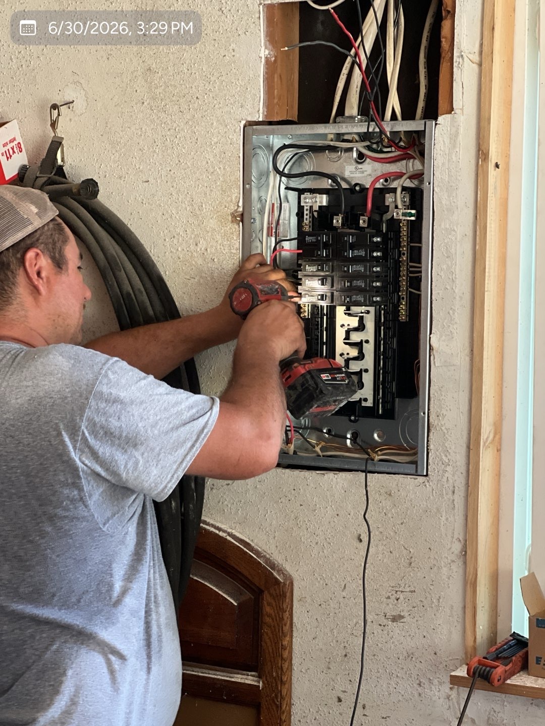 Electrical panel installation work by MVP