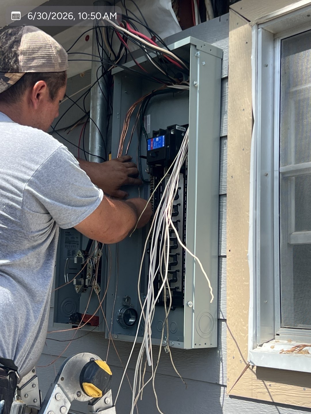 Electrical panel wiring installation in progress by MVP