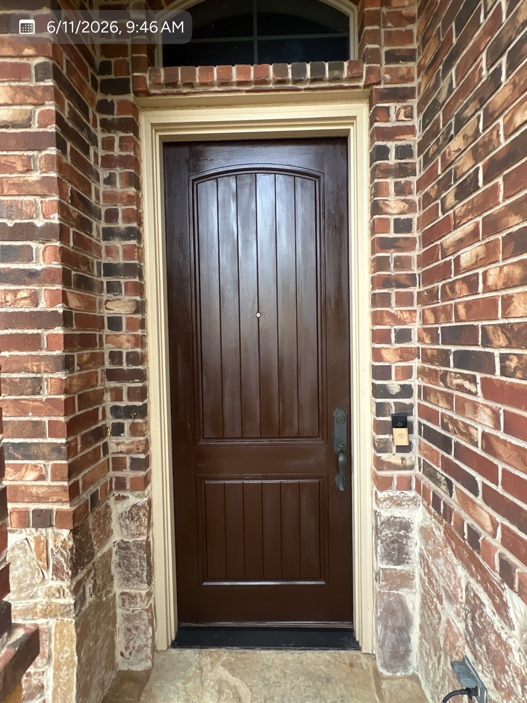Completed residential front door refinishing project by MVP