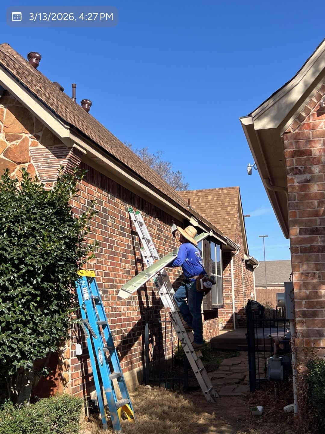 MVP gutter installation in progress on a DFW home