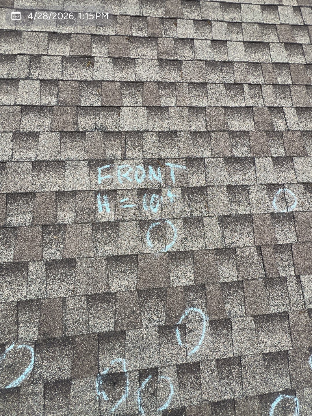 Several roof areas circled and documented during an MVP inspection
