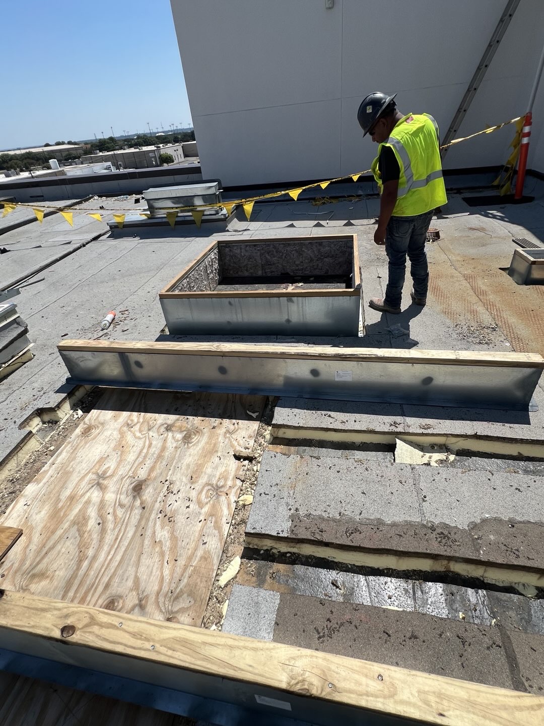 Completed concrete saw cutout at a commercial project